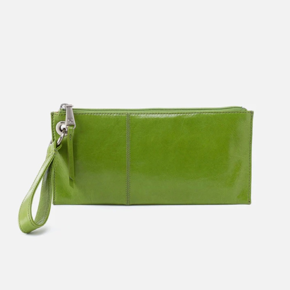 HOBO International - Green Leather Wristlet Clutch - 11"x5"